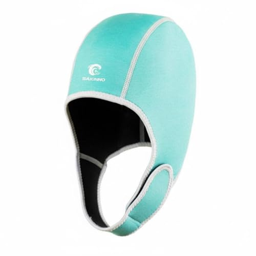Folpus Gorro de Buceo Neopreno Capucha Térmica Sumergible con Correa Ajustable Orejas Caricatura Adecuada para Deportes de Agua Niños y Adultos Surf Esnórquel, Azul Cielo, Talla Única