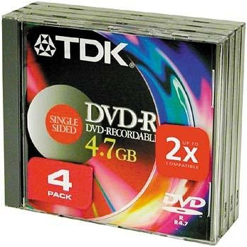 TDK DVD-R Media 4.7GB for Data General Use (4-Pack, Non-authoring)