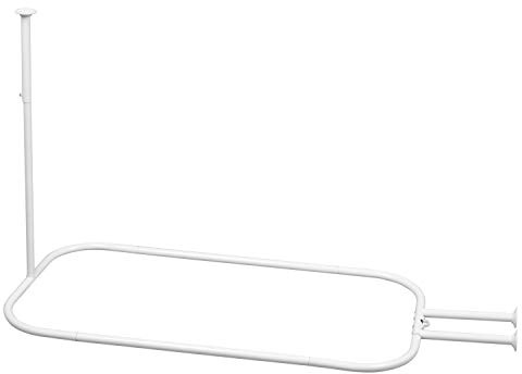 Zenna Home Hoop Shower Rod, Metal, White, 50-72