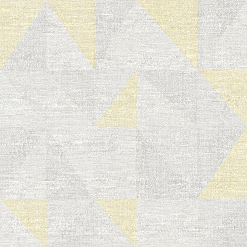 A.S. Création Vliestapete Björn Tapete grafisch geometrisch skandinavischer Stil 10,05 m x 0,53 m gelb grau Made in Germany 351811 35181-1