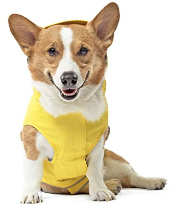 Canada Pooch Torrential Tracker Dog Rain Jacket - Easy On, Adjustable Full Body Coverage, Waterproof, Functional Pockets, Reflective Trim Rain Coat for Dogs, Great for Dogs