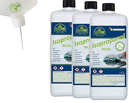 JaTop Isopropanol 99,9% Isopropylalkohol Reiniger inkl. Ausgießer - 3.000ml für Küche Haushalt & Industrie