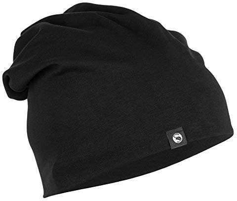 STARK SOUL Slouch Beanie Mütze für Damen & Herren (Unisex), leichte Jersey Mütze, Einheitsgröße in Schwarz