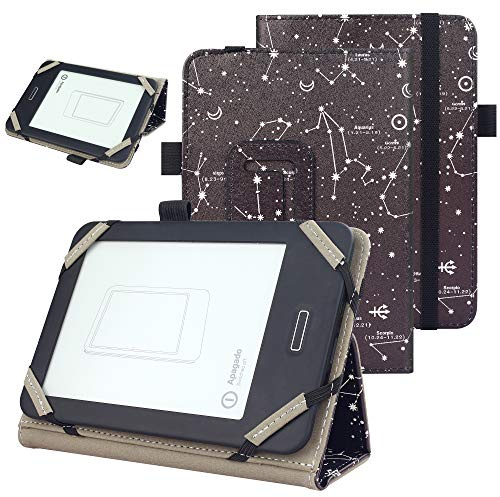 VOVIPO Coque de Protection Universel pour Kindle Paperwhite Kobo Liseuse 6 Pouces, étui Folio Compatible avec la liseuse Sony/Kobo/Tolino/Pocketbook/Kindle 6 Pouces-Constellation