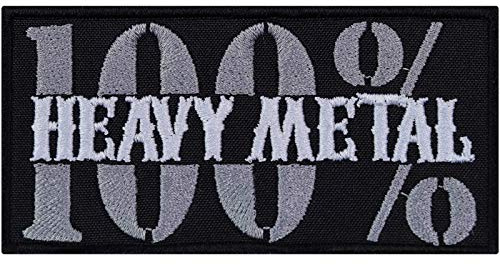 100 % metall patch biker stryka på tung /trash/Death/-metallpatch festival jeans lappar/strykbilder att sy/stryka på | applikation huva/utomhus | 100 x 50 mm