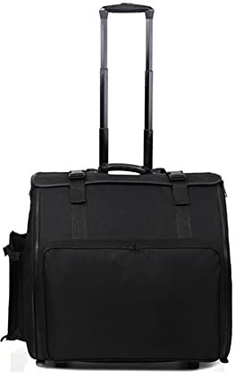 HDYNUZ Akkordeon-Gigbag, Akkordeon-Trolley, verdickter Oxford-Stoff, stoßfester Akkordeon-Tragekoffer für 48-120 Bass Akkordeons, mit Riemenscheiben, schwarz