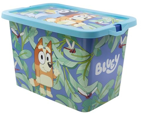 Stor Bluey Storage Box Container with Click Lock Lid, For Kids, Bedroom, Playroom, Toys, BPA Free, 13 Litre (7 Litre)