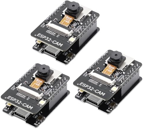 APKLVSR ESP CAM Entwicklungsplatine, ESP USB C WiFi/Bluetooth ESP DC 5V Dual-Core-Entwicklungsplatine mit OV2640 Kamera TF Card Modul für Arduino(3 Stücke)