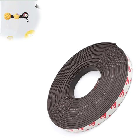 AMONENZ Aimant Moustiquaire Fenetre, 5 m Aimant Adhesif Caoutchouc, Adhésif Bande Aimantée Autocollant Puissant, pour Fenêtre Decran, Moustiquaires et Rideaux Porte, Noir