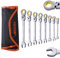 VEVOR Flex-Head Ratcheting Wrench Set, 8-Piece Combination Wrench Set with Roll-up Pouch, Cr-V Steel Flexible Ratcheting Wrench Set Metric 8 mm to 17 mm, Ideal for General Household, Auto Repairs