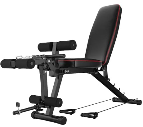 Banco Musculación, 5 Ángulos Ajustables, Banco Pesas, Maquina Cuadriceps, Máquina Para Perder Peso De Cuerpo Completo, Capacidad Máxima De 200 Kg Black,48x118x111CM