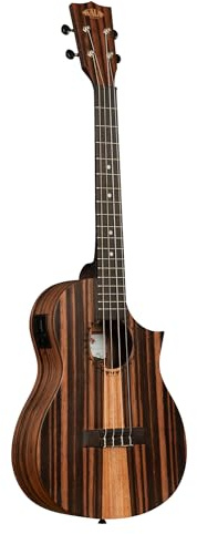 Kala Amara Tri-Top Baritone Ukulele with Cutaway & EQ - for Adults and Teens, Deep Tone, Electric-Acoustic, Wooden 4-string ukulele, Stage Ready