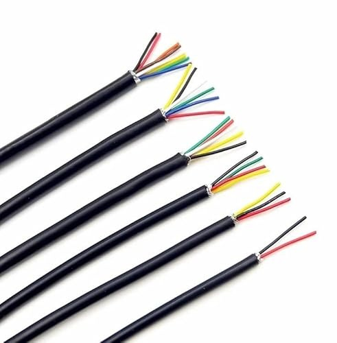 Cable blindado de 10 m, 26 AWG/24 AWG/22 AWG | Cable de control de señal de cobre de 2 a 8 núcleos, cable de audio de canal, revestido, UL2464(26AWG,10METER_8CORES)