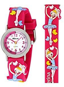 Ravel Children's 3D Pink Ballerina Time Teacher Watch