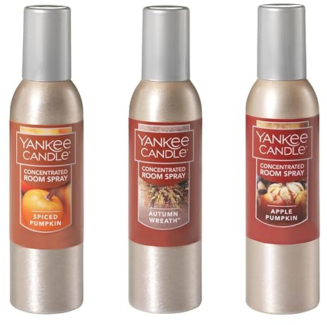 Yankee Candle Concentrated Air Freshener Room Spray Harvest Bounty Variety Pack, Odor Eliminator for Home, Bathroom, 1.5 Oz (Pack of 3)