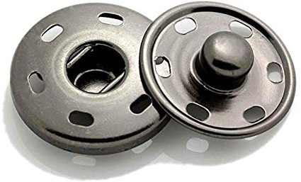 RuiLing 20Sets 19mm Copper Sew on Snaps Buttons Press Button Fasteners Gun Color for Clothing, Hat, Bag, Jackets, Jeans, Shirts, Windbreakers