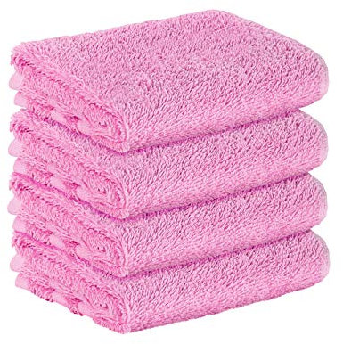 StickandShine 4er SET Premium Frottee Gästehandtuch 30x50 cm in rosa in 500g/m² aus 100% Baumwolle