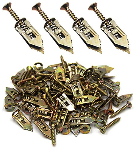 BESTYCHAO 120pcs vis d'ancrage auto-perceuses pour cloisons sèches, Kit d'ancrage pour marteau, fixations pour plaques de plâtre zinguées