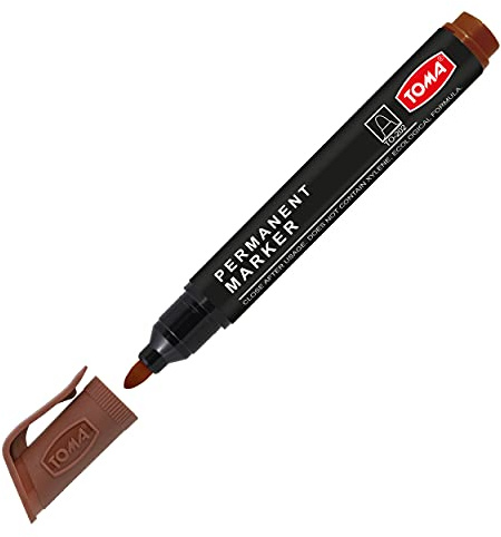Permanent Pen - Permanent Marker - Waterproof, Can be used on Various Surfaces - Safe for Health and Environment - Fibre Tip 2.0 mm (Brown, Pack of 1)