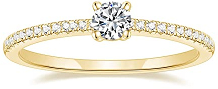 Titaniumcentral förring damer eternity ringar smal rund zirkon förlovningsringar vigselringar löften ring, Mässing, Kubisk zirkonia