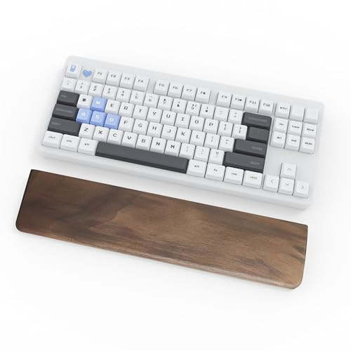 Mekass Valnötsträ ergonomiskt TKL handledsstöd för datortangentbord, 36 cm