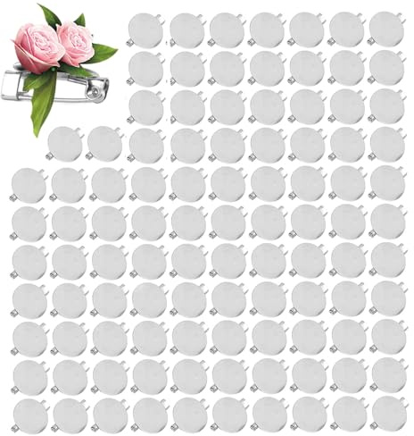 Imperdibles para Broches, 100 Piezas Redondo Bandejas para Pines Botón en Blanc Bricolaje Metal Plateado Pin de Broche con Bloqueo de Seguridad para Manualidades (15mm)