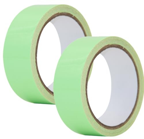 EIHI 2 Stück Leuchtendes Band,5M x 2CM Fluoreszierendes Klebeband Selbstklebendem Band,Warnband,Luminous Tape,Glow In The Dark,Wasserdicht,Abnehmbar,Langlebig,Tragbar,Sicherheit(Leuchtendes Grün)