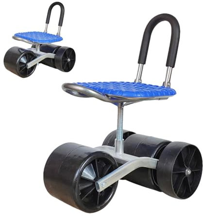 Sgabello girevole a 360 gradi con altezza regolabile, sgabello girevole a 360 gradi e sedili da lavoro da giardinaggio, robusto per giardino, prato, patio