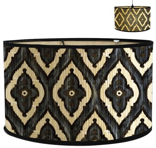 Yunlaishaocer Paralume in Tessuto, 30 X 20 Cm, Paralume Rimovibile Per Lampada Da Tavolo con Stampa Antica, Lampada Da Terra, adatto per Lampade da Tavolo, Lampadari e Lampada da Terra Retrò(A)