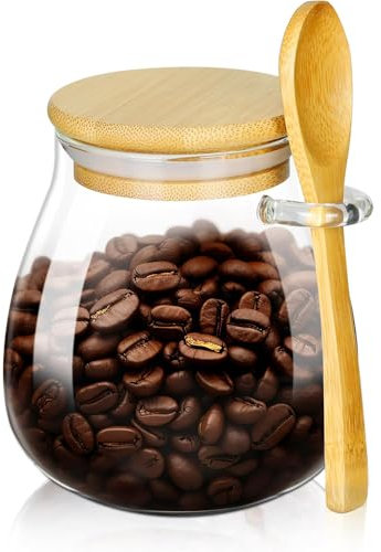 KAWAAN Tarros de cristal 600 ml, recipientes herméticos para alimentos, té, café, harina, cereales, frijoles