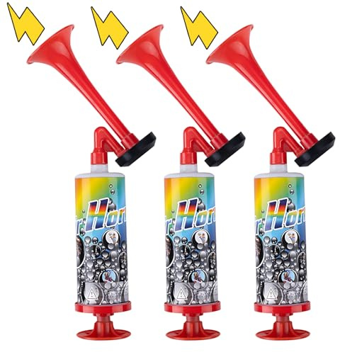 3Pack Air Horn Handheld, Air Horns, Airhorn Loud Noise Maker In Various Activities, Handheld Air Pump Loud Sound Hand Signal Horn, Suitable For Car Marine Boats Sports Events