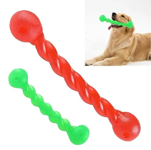 XIKTTK tuggleksak hund 2 delar, tuggleksak valpar byte, hundleksak gummi, gummileksak för hundar, bitleksak hund, för rengöring av tänder och massage tandkött, 19 cm + 29 cm