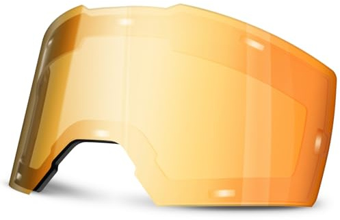 tekkapoi Magnetisches Wechselglas [für FJ028B Skibrille], Kontrastverstärkend für Schlechtwetter & Nebel (S1), Ersatzglas für Snowboardbrille, Orange