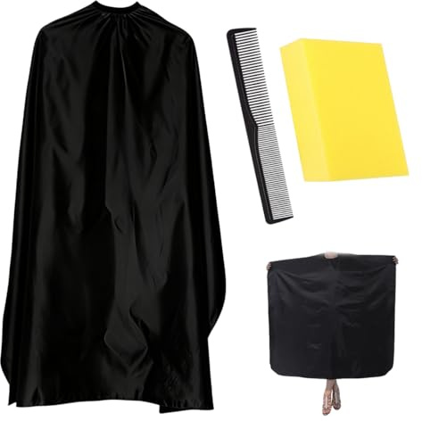 LACHT Set De Capa Peluqueria Profesional, Capa Cortar Pelo Con Cepillo Para El Cuello Y Peine, Impermeable Capas De Peluquería Para Peinado, Cortes Y Colores, Hombres Y Mujeres.