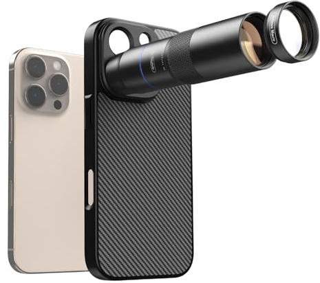 Téléobjectif 10x + Objectif Macro 200 mm pour Smartphones,Haute qualité, Compact, Facile à Transporter et à Utiliser. Compatible avec la Plupart des Smartphones Courants (TM10 iPhone 16 Pro Max dédié)