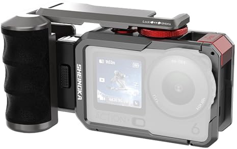 Gatufotograferingshållare kit för DJI Osmo Action 6, Vlog-hållare kombo aluminiumlegering kameraramgrepp, kamera kaninbur för DJI Osmo Action 6 tillbehör