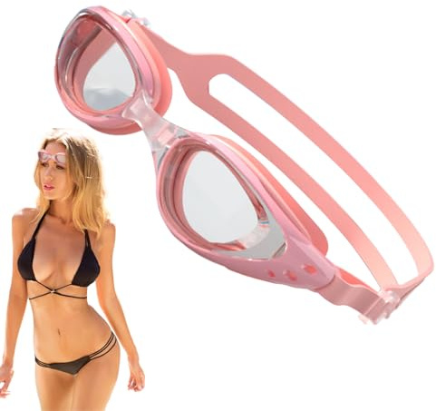 Simglasögon för vuxna – TPU silikon PP | Imfria dykglasögon | Clear Vision Water Play dykglasögon svart blå rosa – för vuxna, kvinnor, tonåringar, män, snorkling, R