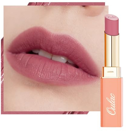 Oulac Satin Matte Lipstick, Mauve Pink Long Lasting Lipsticks for Women, High Coverage Creamy Lip Colour, Smooth Application, Hydrating & Vegan Formula Lip Makeup, 4.3g, SG19 Bouquet