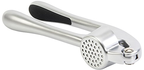 Silver Manual Garlic Press - Handheld Kitchen Crusher Tool for Cloves & Ginger Professional, Coloured Design, Strong Commercial Handle by Sabatier Professional