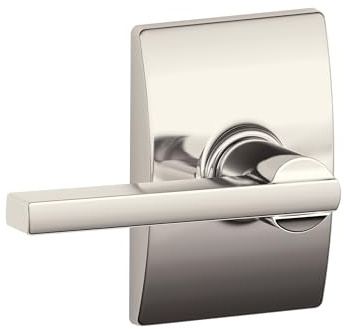 Schlage F10 LAT 618 CEN Latitude Lever with Century Trim Hall and Closet, Polished Nickel