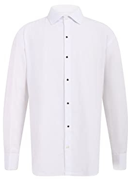 Dobell Mens White Tuxedo Dress Shirt Regular Fit Stud Buttons-18