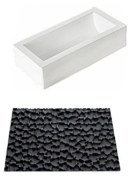 Silikomart Stampi in Silicone per Dolci Tex08 LOVE 250x185 H30 mm - Accessori Professionali per Cucina e Pasticceria - Stampini Monoporzione per Dolci Forno