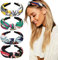 DRESHOW 4 Pièces Bandeau Cheveux Femme Boho Bandeaux Vintage Fleur Imprimé Hair Bandeau Cross Noué Élastique Bande de Cheveux Accessoire