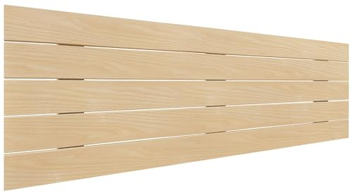 DHOME Sänggavel i Återvunnet MDF-Trä Horisontell Pallstil Pallbädd Inkluderar Beslag (150x46 Palet 5, Naturligt Trä)