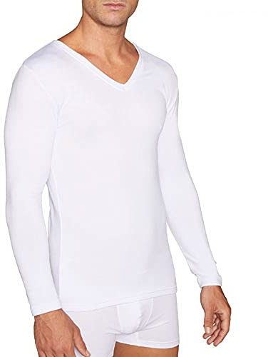 YSABEL MORA Camiseta Interior Térmica Cuello Pico Manga Larga Hombre Retención de Calor y Comodidad para Invierno con Tecnología Térmica y Ajuste