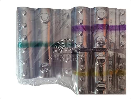 Sunrise Münzhalter Geldsammler Blister für Euro-Münzen 1 € - 2 € - 50 cent, Kunststoff, 60 Stück, 3 Sets à 20 Stück, Hell, Rechteckig, Farbcodierung, Open Top, 12 cm x 16 cm x 2 cm