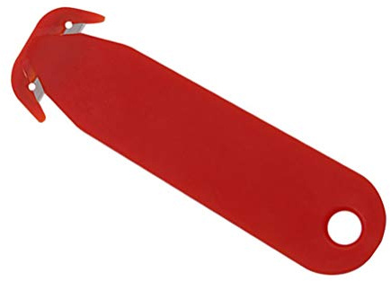 Outil D'ouverture de Boîte, Outil D'ouverture de Paquet Double Face Ouvre-lettres en ABS Coupe-boîte Coupe-Carton à Prise Confortable Couteau D'enveloppe en Métal pour (Rouge)