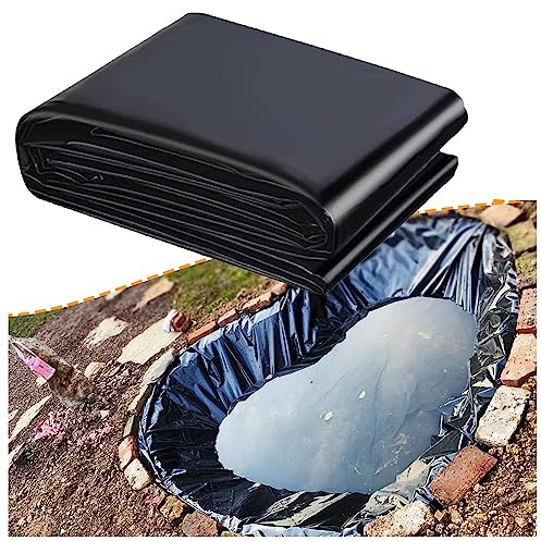 Revêtement De Bassin En HDPE Noir Bâche D'étang 0.12mm Flexibilité Doublure Pour Bassin Liner Bassin Membrane Étanche Pour Petits Étangs, Bassins À Poissons, 1x1m 2x5m 3x8m 5x7m(Taille:1x2m(3.3x6.6ft)