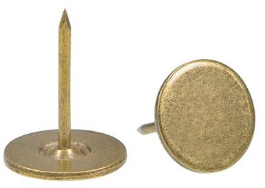 QUARKZMAN 30 Stück Polsternägel, 16 mm x 20 mm, flacher Kopf, dekorative Reißzwecken, Reißnägel für Möbel, Sofa Kopfteile, Bronze