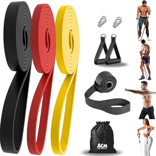 Gomas Elasticas Musculacion con Anclaje - Cintas Elasticas Musculacion - Goma Elastica Ejercicio - Gomas elasticas Entrenamiento - Elastic Band - Elasticos Fitness musculacion - Resistance Bands